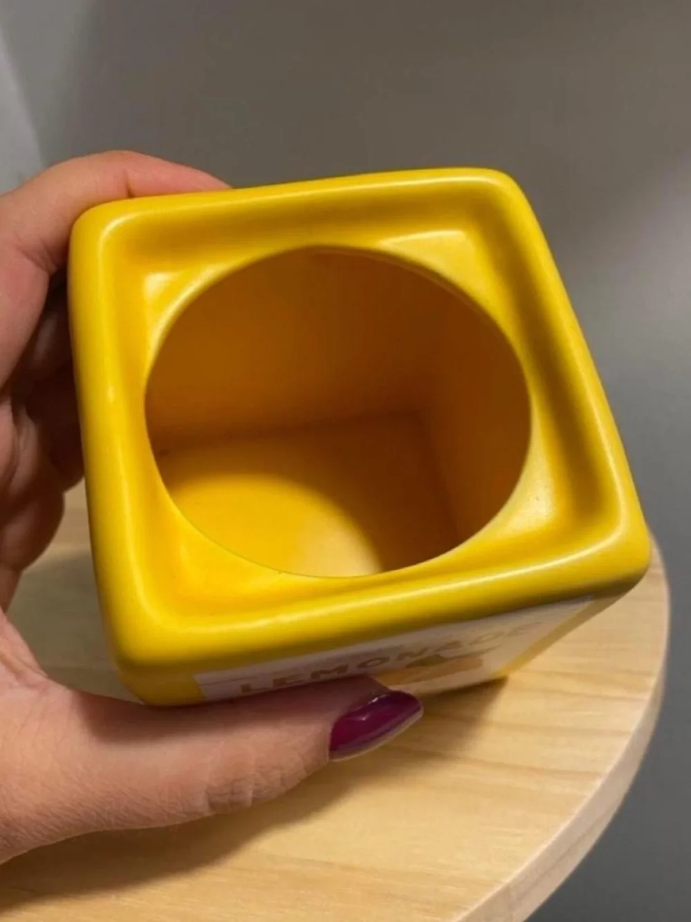 Juice Box Lemonade Yellow Mini Ceramic Planter Succulent Pot Dopamine Decor